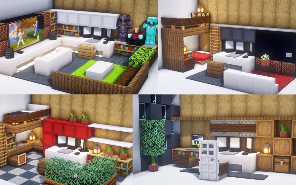 【minecraft】几种卧室简易设计!(6tenstudio)
