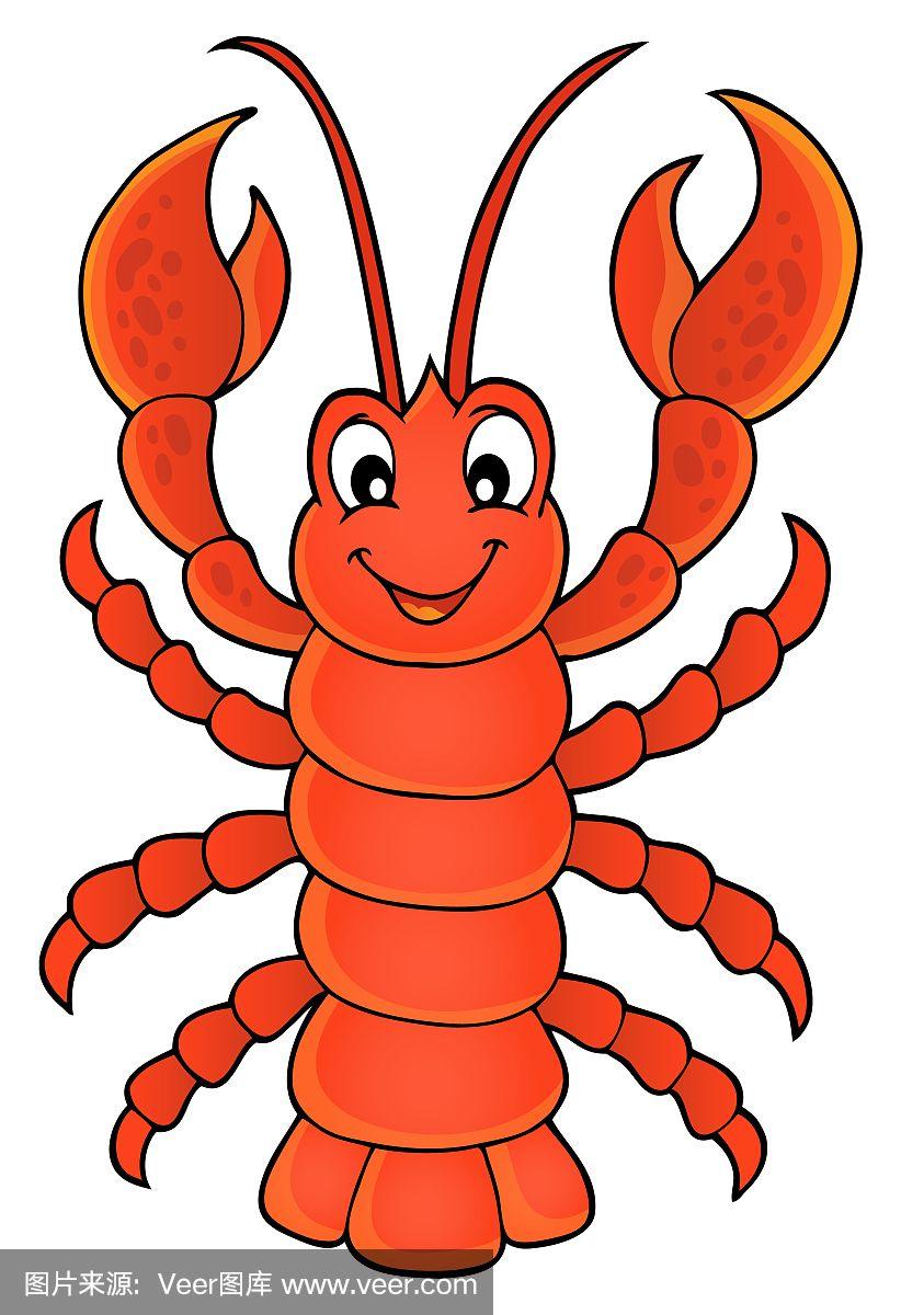 卡通龙虾主题形象1