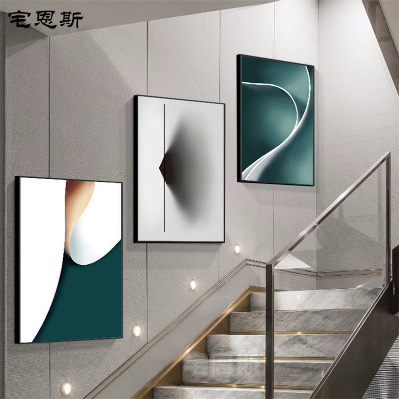 抽象艺术楼梯墙面装饰画现代简约走廊过道挂画楼道现代装饰画
