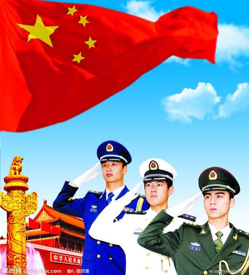 海陆空三军敬礼简笔画