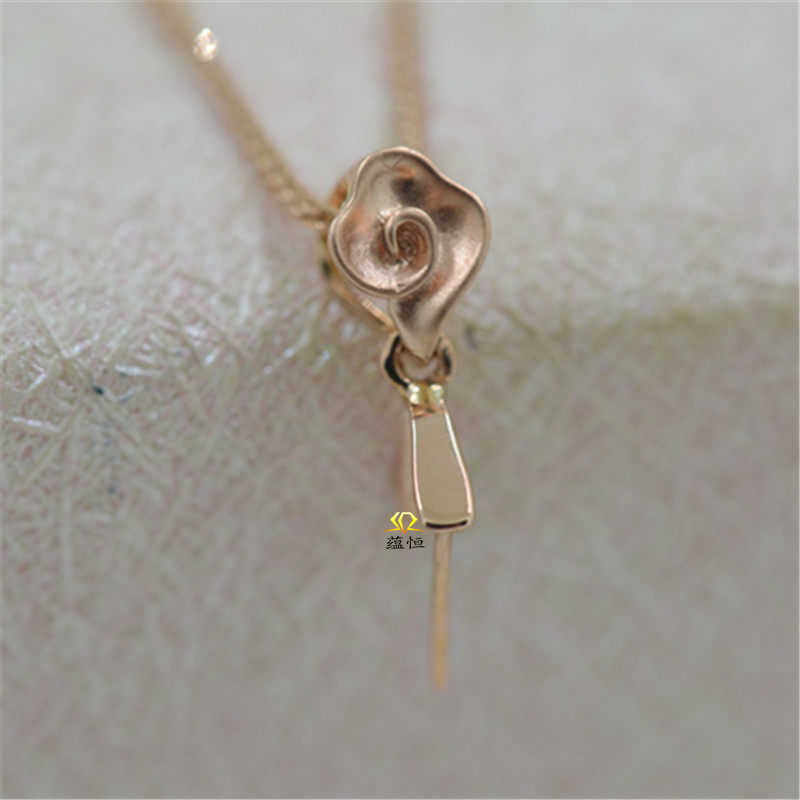 18k扣头祥云玉石吊坠翡翠夹扣传统金扣金传统其他