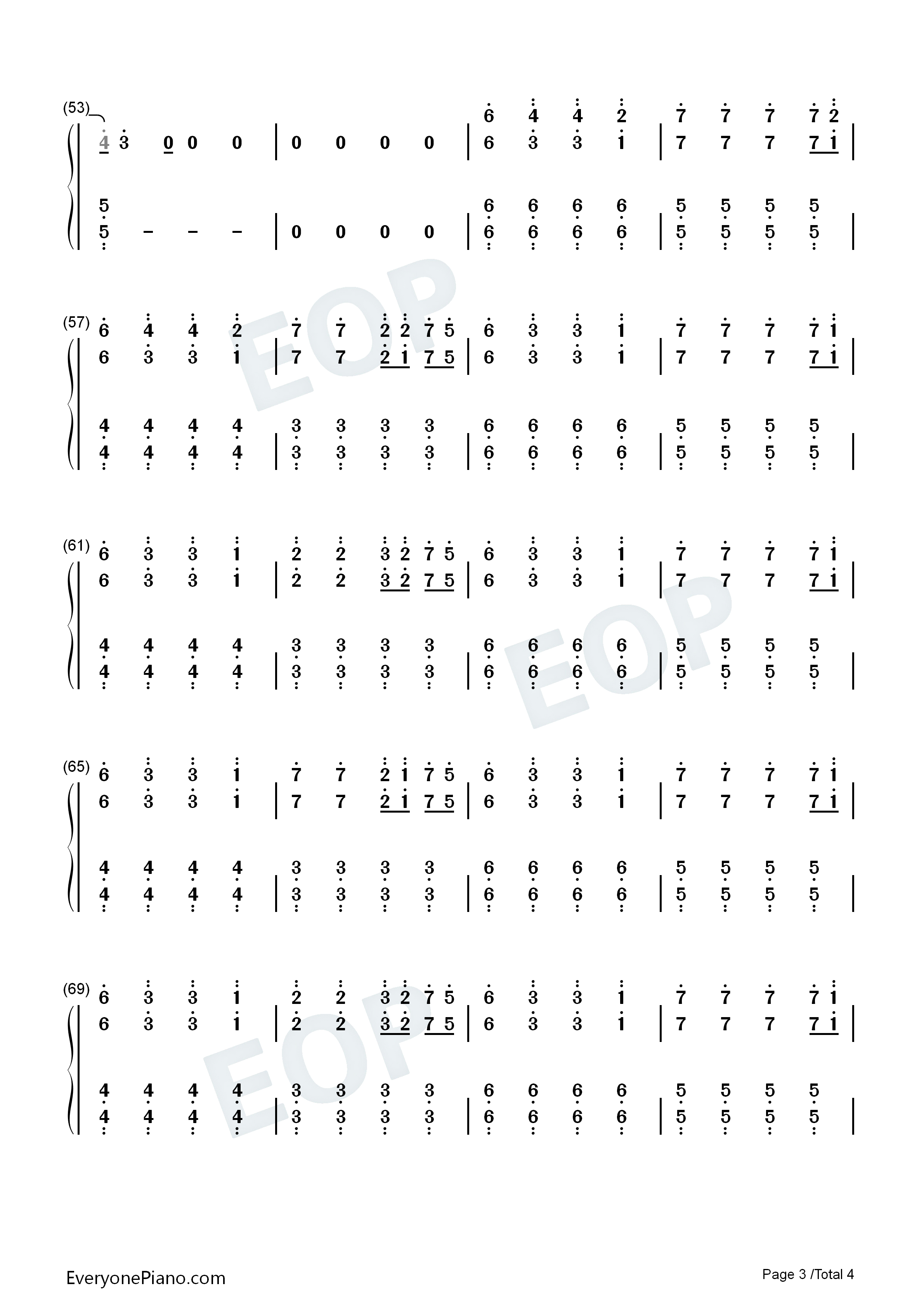 in the end-抖音完整版双手简谱预览3