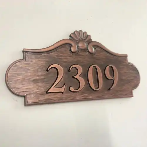 仿古住宅门牌号铜门牌号码定做纯铜雕刻铝雕住宅家用别墅门牌号码牌