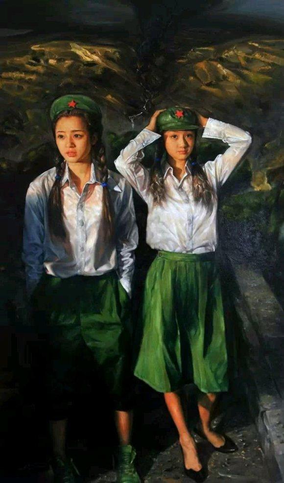 艺术家油画中那些具有时代感的女青年性感妩媚