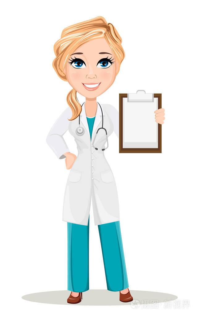 可爱的卡通医生字符.矢量图.eps10