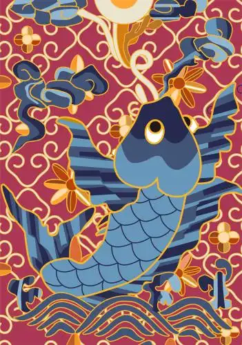 站酷纹样-清-鲤鱼花纹