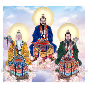 dmc十字绣印花道家三清祖师合集元始天尊像道德天尊像灵宝天尊像