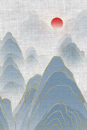 中华民族刺绣古风金边高山