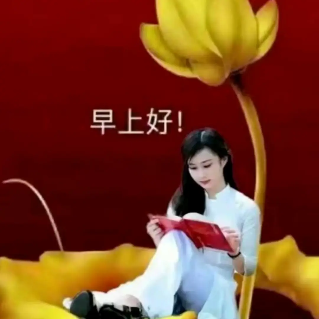 6张美女早上好表情包好运连连天天微笑