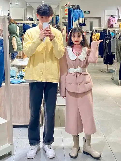 15377183情侣小个子大小姐粉色套装