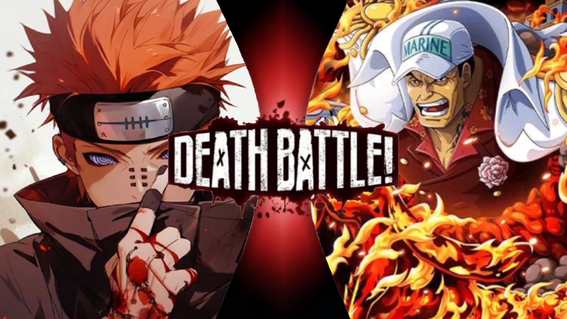 生死决斗,六道佩恩vs赤犬(火影忍者vs海贼王)