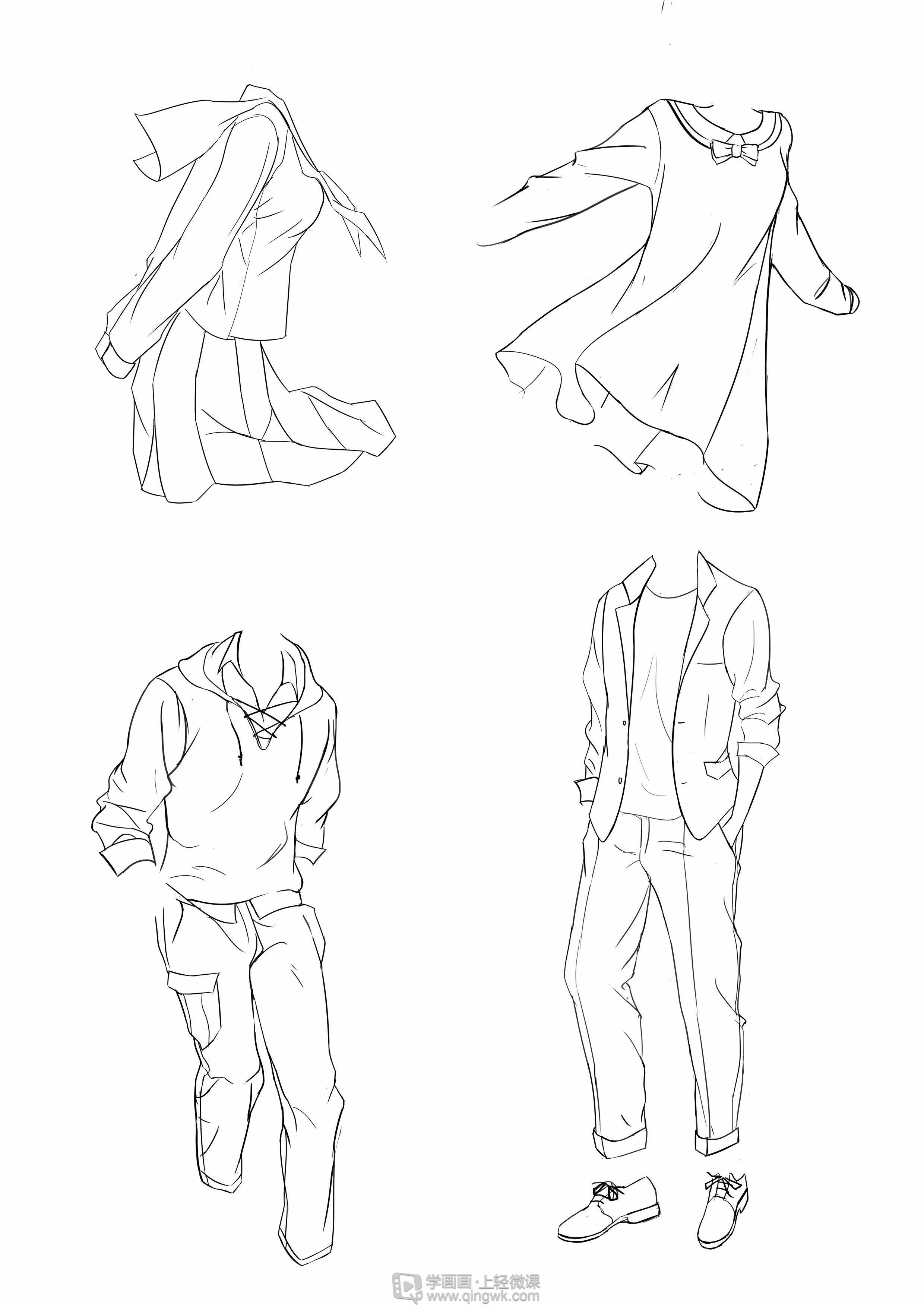 作业:在线学二次元日式插画漫画只动漫人物衣服绘制方法训练 - rh-9