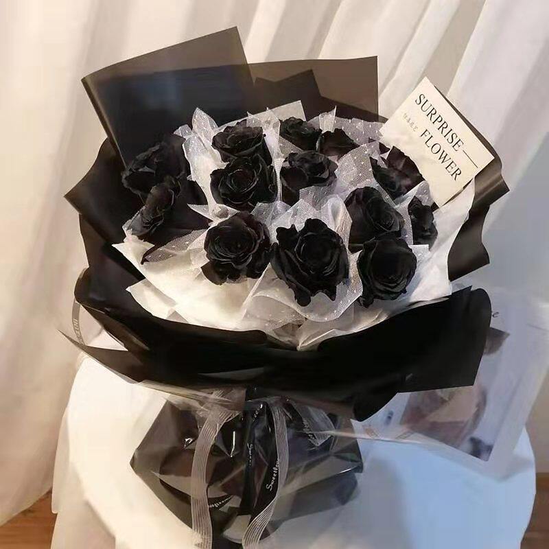 进口厄瓜多尔黑玫瑰哥特风情情人节创意花束北京上海鲜花速递(同城)
