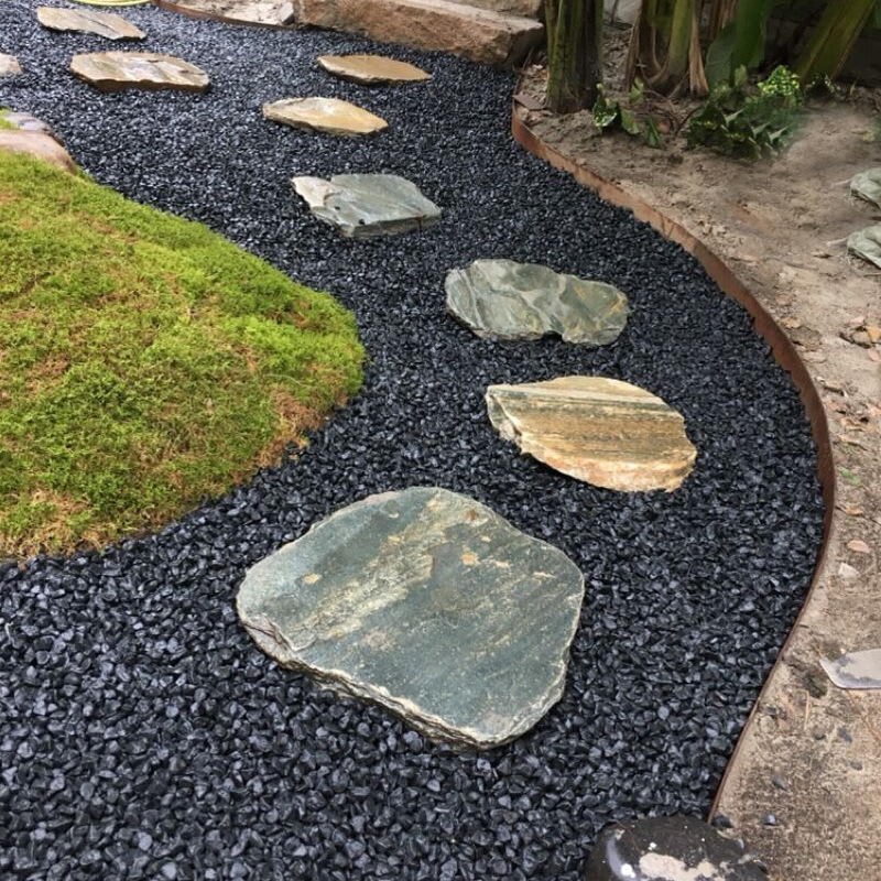 40斤深灰色景观砾石水洗石日式庭院枯山水造景青石子碎石头米粒石