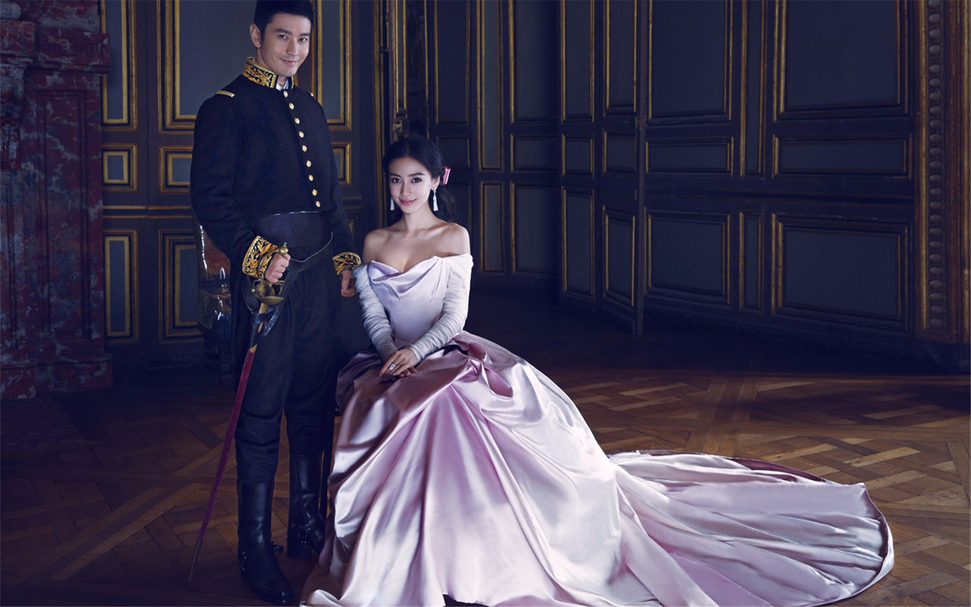 黄晓明和angelababy浪漫情侣高清壁纸