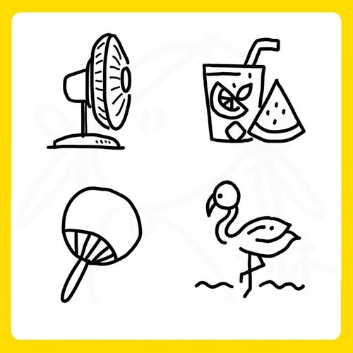 夏天凉快的方法简笔画