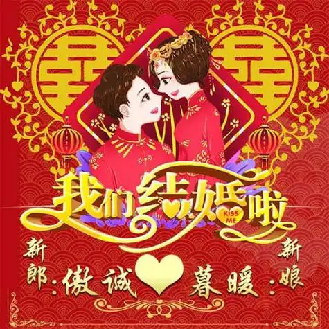 结婚头像新郎新娘结婚头像情侣动漫图片