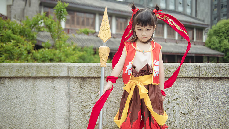 熠垣枫哪吒之魔童降世哪咤服装cos儿童古装女动漫cosplay假发表演全套