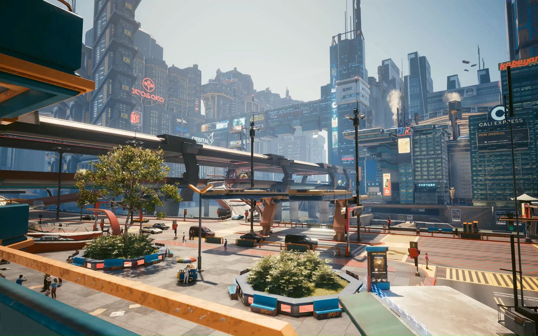 赛博朋克 宁静的早晨街景