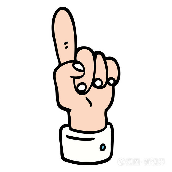 手画涂鸦风格动画片指手