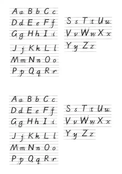 26个英文字母手写体一张(1)