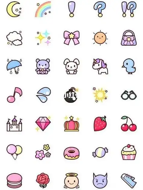 可爱贴纸素材简笔画