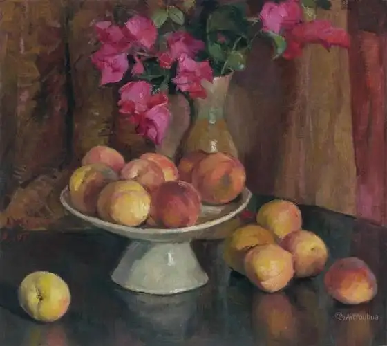 看得清笔触的大师花卉静物杨鸣山油画欣赏