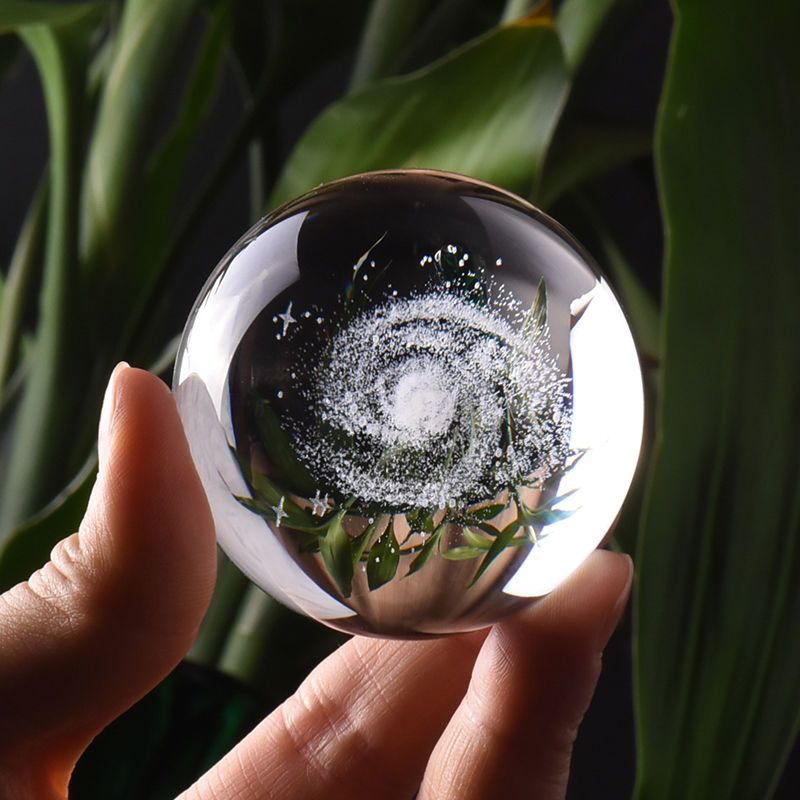 水晶球麋鹿星空圆球创意家居装饰品玻璃球小摆件可爱生日礼物女生 一