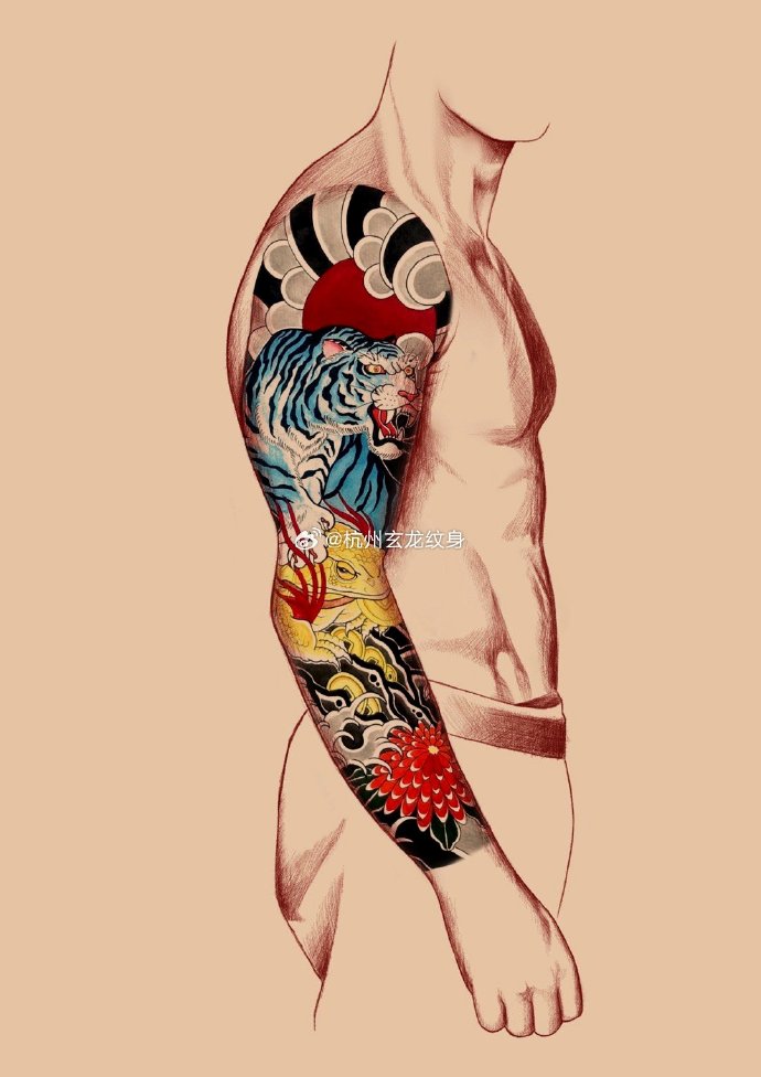 纹身图案分享##杭州玄龙纹身