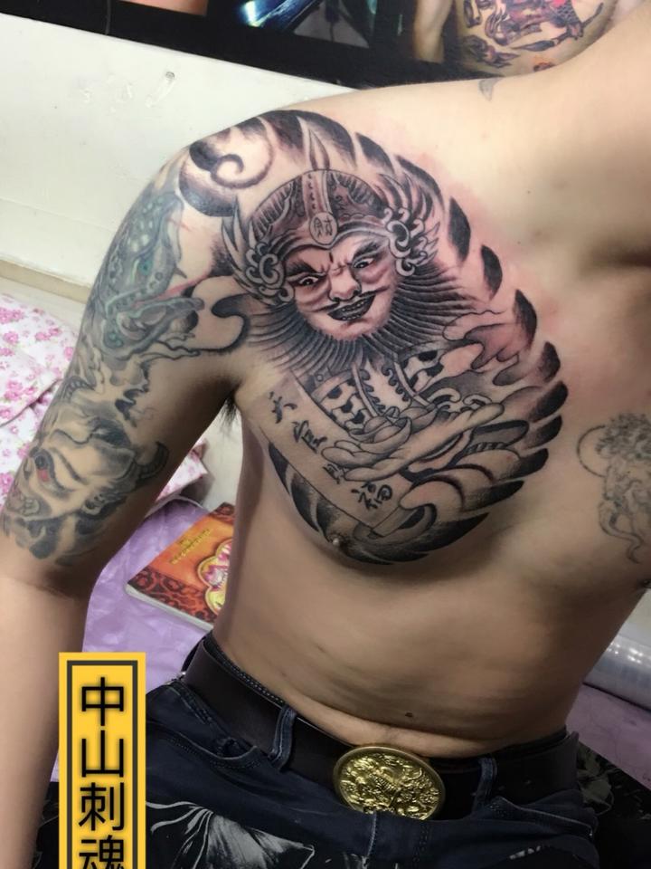 天官赐福_纹身图案手稿图片_中山强子的纹身作品集