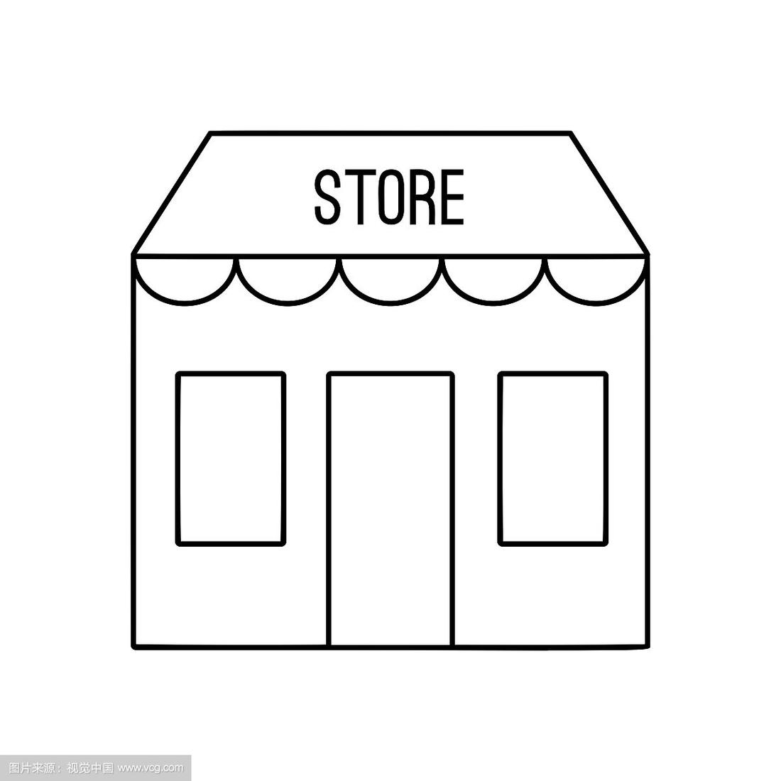 商店建筑线图标