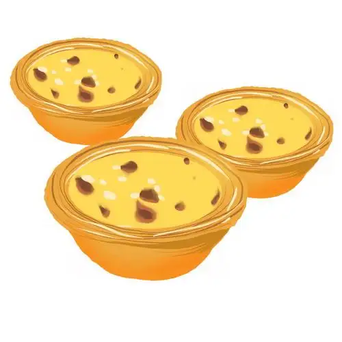 3个手绘蛋挞png图片免抠素材