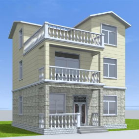 c350二层半欧式小户型别墅设计图纸新农村自建简单小洋楼样图效果