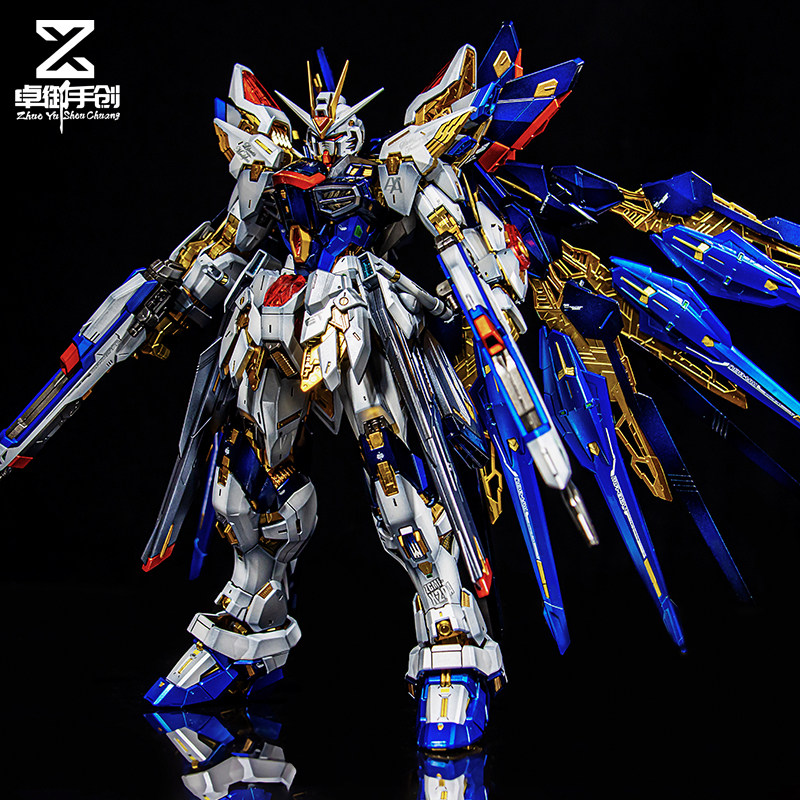 万代mgex强袭自由1/100高达模型 伪电镀max效果上色 代工 加工