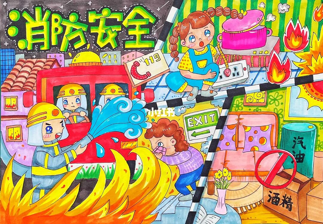 消防安全绘画
