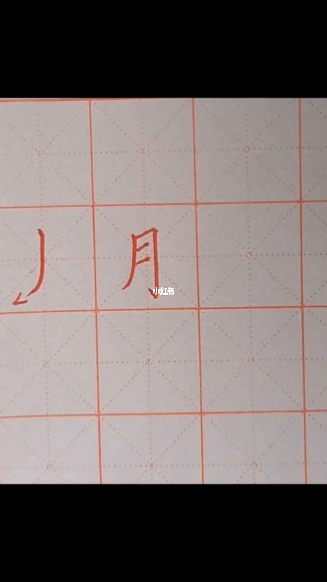 竖撇月字硬笔书法视频