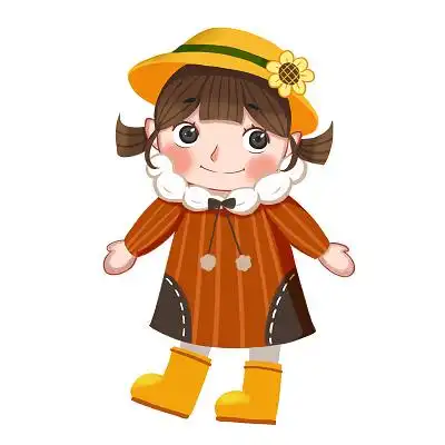 儿童小女孩卡通可爱元素