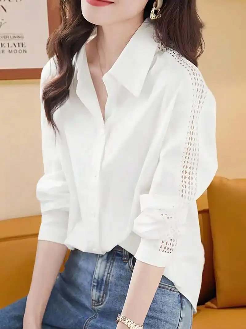 轻奢女上衣白衬衫.姐妹们,你们喜欢的早春新款长袖白衬衫来啦! - 抖音