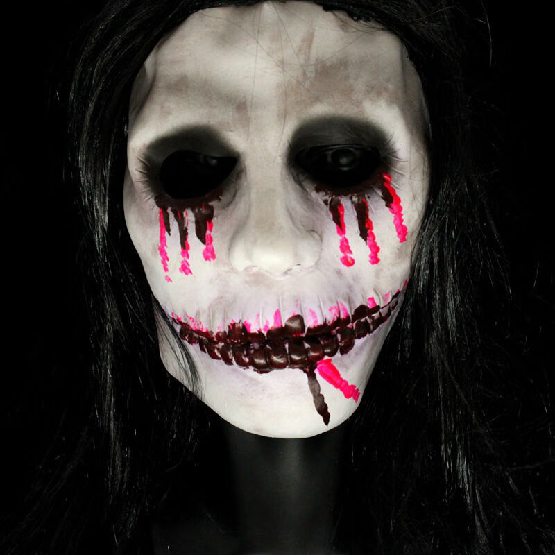 玖纹豹恐怖女 鬼面具全脸密室逃脱鬼屋剧本1杀吓人泰国恐1怖道具npc