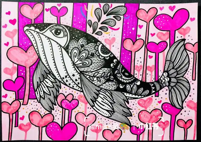 线描  #少儿创意美术  #黑白线描  #控笔  #自律  #万物皆可画