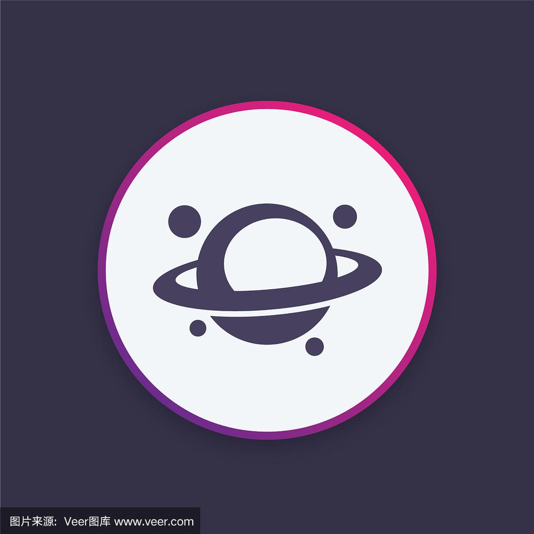 行星图标天文学观星太空旅行