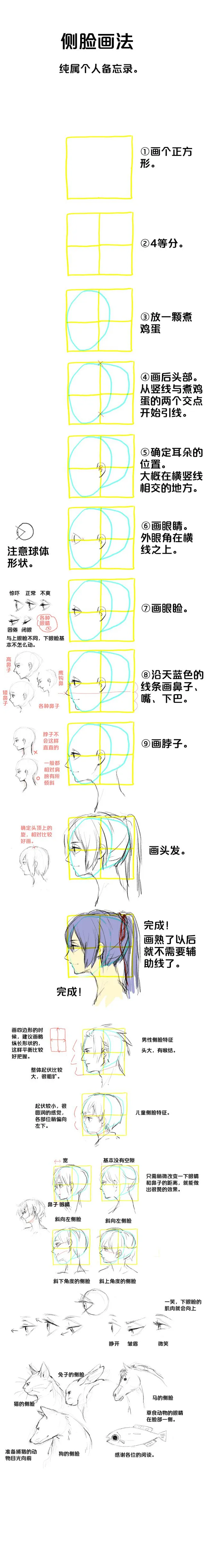 侧脸画法 - 优动漫 动漫创作支援平台