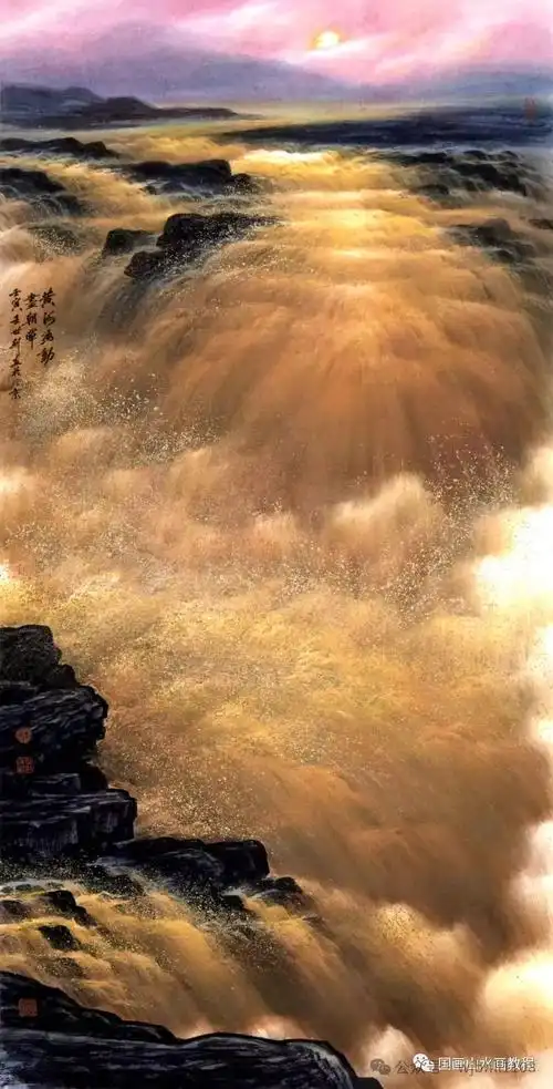 国画黄河壶口瀑布题材作品集