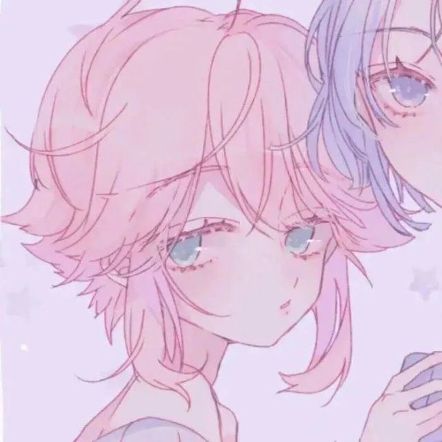 少女心爆棚的粉紫系列动漫女生头像