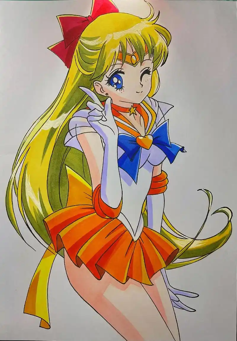 美少女战士爱野美奈子马克笔手绘