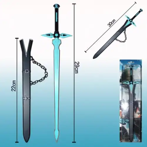 刀剑神域桐人白剑30cm带鞘卡装武器-漫奇动漫