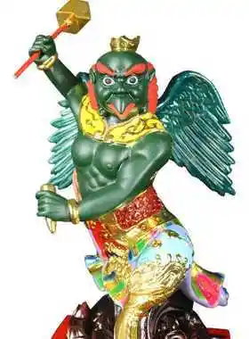 高档雷震子神像雷公像雷神雷将军雷元帅16寸家居客厅供奉摆件树脂