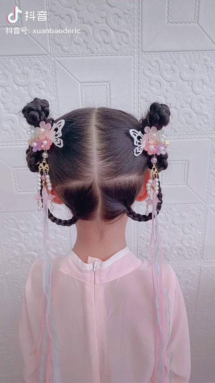 儿童编发教程简易古风发型三股辫就能搞定的古风发型