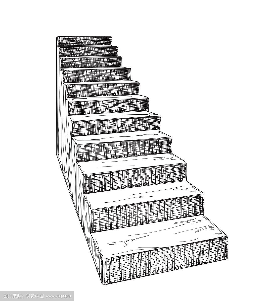 手绘楼梯示意图