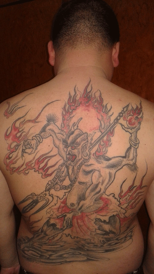 男性满背夜叉纹身图案夜叉纹身满背纹身